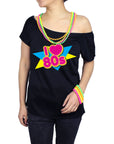 Adult Ladies I heart 80s Printed T-Shirt