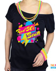Adult Ladies Rad 80s Beats Printed T-Shirt