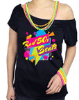 Adult Ladies Rad 80s Beats Printed T-Shirt