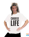 Adult Mens 80s Choose Life Printed T-Shirt