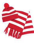 Red and White Scarf & Beanie Set