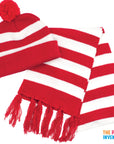 Red and White Scarf & Beanie Set