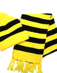 Black and Yellow Scarf & Beanie Set