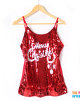 Adult Christmas Sequin Singlet (Merry Christmas)