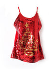 Adult Christmas Sequin Singlet (Gold Merry Christmas)