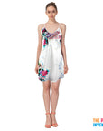 Ladies White Peacock Satin Robe & Nightie Set