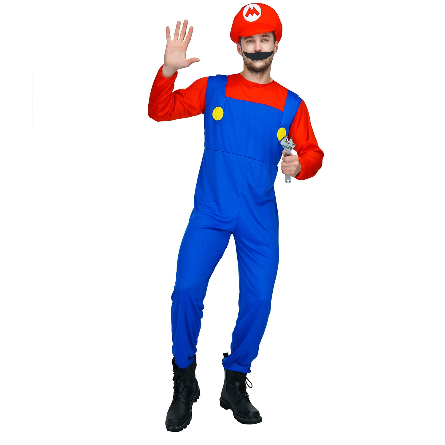 Adult Green Luigi & Red Mario Couple Costume Set