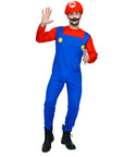 Adult Green Luigi & Red Mario Couple Costume Set