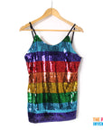 Adult Rainbow Sequin Ladies Singlet