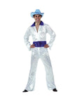 Adult Disco man Jumpsuit (White)