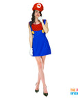 Adult Red Plumber Girl Costume