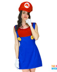 Adult Red Plumber Girl Costume