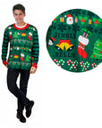 Mens Christmas Ugly Sweater Costume Kit (Green)