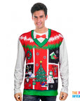 Adult Christmas Sweater Vest Print Top