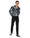 Adult Deluxe 70s Tiger Print Shirt (Silver)