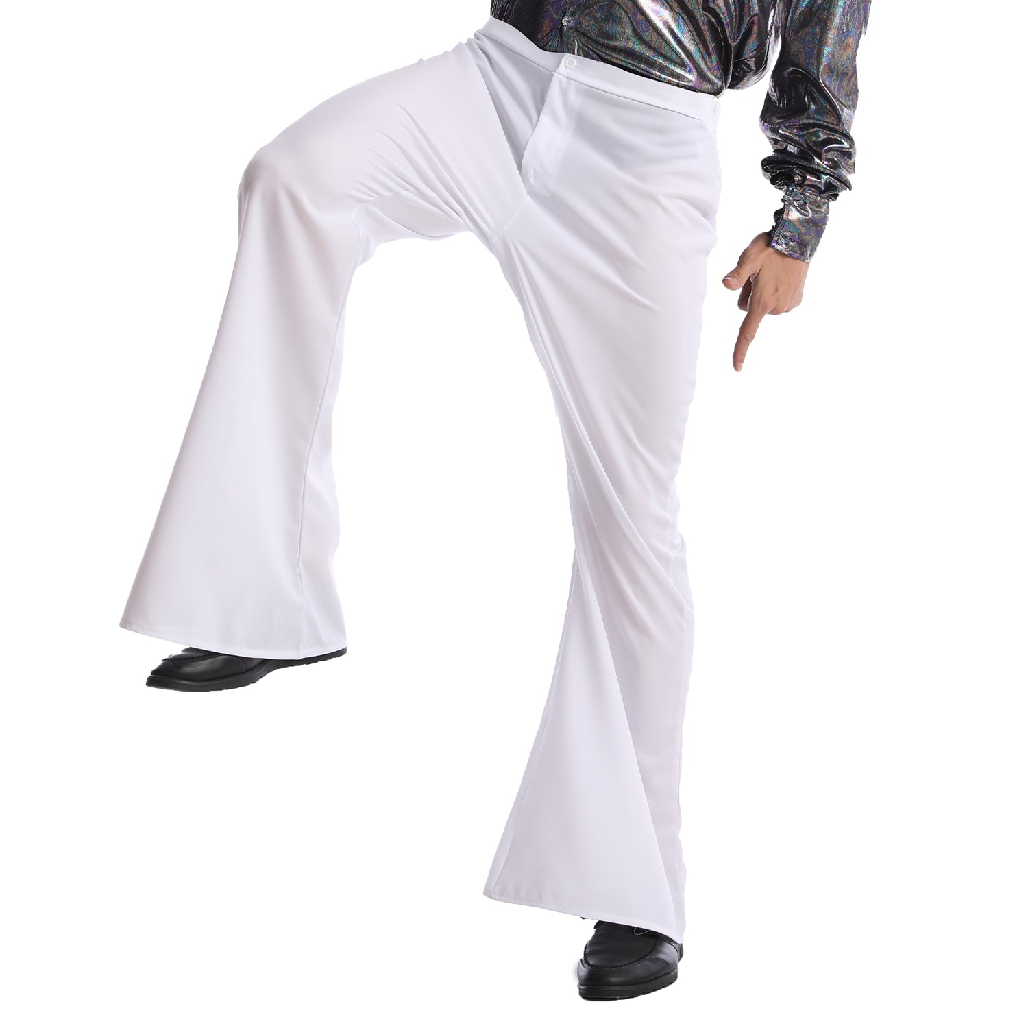 Adult 70s Disco Flare Pants (White) – The Party Inventory
