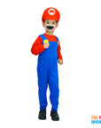 Children's Red Mario Plumber Costume (2 Sizes)