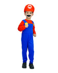 Children's Red Mario Plumber Costume (2 Sizes)