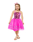Children's Metallic Princess Dress (Pink)