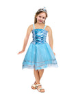 Children's Metallic Princess Dress (Blue)