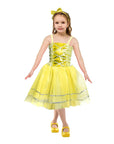 Children's Metallic Princess Dress (Yellow)