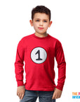 Children's Red 1 Long Sleeve Top