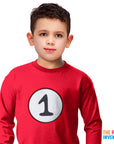 Children's Red 1 Long Sleeve Top