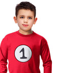 Children's Red 1 Long Sleeve Top