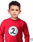 Children's Red 2 Long Sleeve Top
