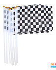 Black and White Checkered Hand Signal Flag (8pcs)
