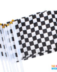 Black and White Checkered Hand Signal Flag (8pcs)