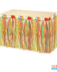 Hawaiian Grass Table Skirt (Rainbow)