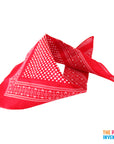 Red Polka Dot Patterned Cowboy Bandana