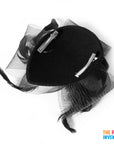 Black Fascinator Hair Clip with Feathers