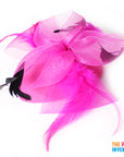 Pink Fascinator Hair Clip with Feathers