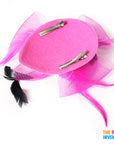 Pink Fascinator Hair Clip with Feathers