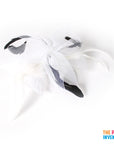White Fascinator Hair Clip with Feathers