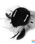 Black Fascinator Hair Clip with Gems
