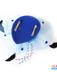 Blue Fascinator Hair Clip with Gems