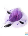 Purple Fascinator Hair Clip with Gems