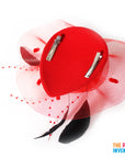Red Fascinator Hair Clip with Gems