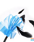 Blue Fascinator Headband with Feathers