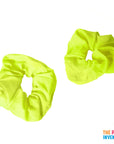 Fluro Yellow Hair Scrunchie (2pk)