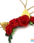 Christmas Reindeer & Roses Headband