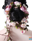 Purple Floral and Vine Hairpiece