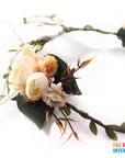 Deluxe Peach Flower Crown with Veil