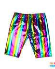Rainbow Metallic Long Shorts