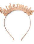 Bridesmaid Glitter Headband (Rose Gold)