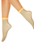 Orange Fishnet Leggings