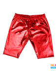 Red Metallic Long Shorts